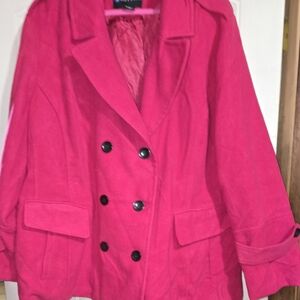 Coldwater Creek Bold Fuchsia Pea Coat
